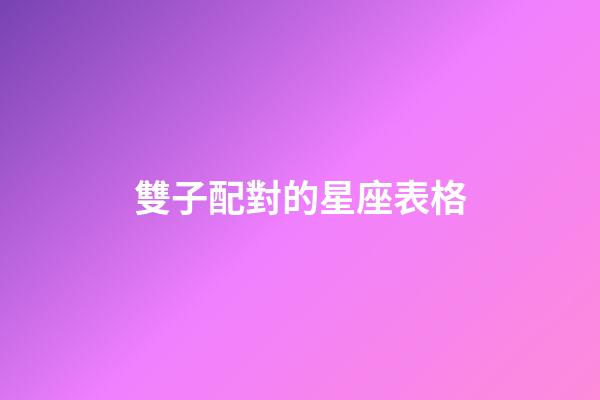 雙子配對的星座表格-第1張-星座運勢-玄機派