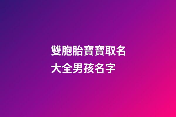 雙胞胎寶寶取名大全男孩名字(雙胞胎起名字男孩)-第1張-男孩起名-玄機派
