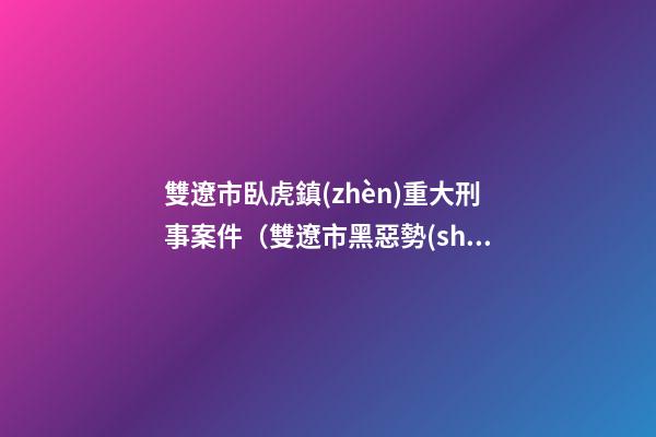 雙遼市臥虎鎮(zhèn)重大刑事案件（雙遼市黑惡勢(shì)力團(tuán)伙）-第1張-觀點(diǎn)-玄機(jī)派