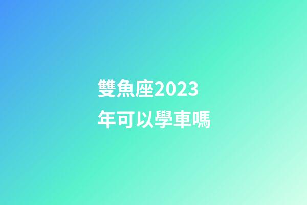 雙魚座2023年可以學車嗎-第1張-星座運勢-玄機派