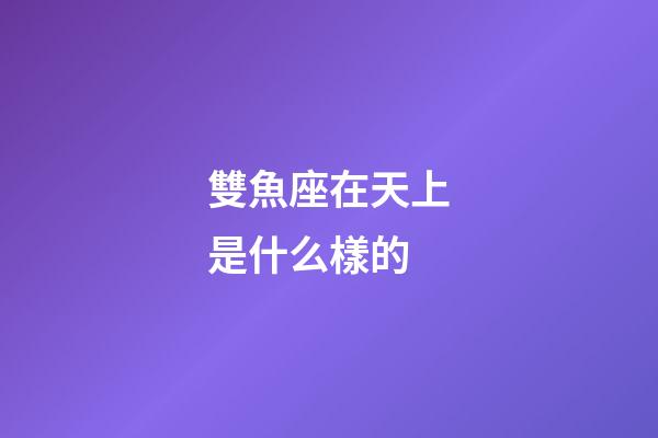 雙魚座在天上是什么樣的