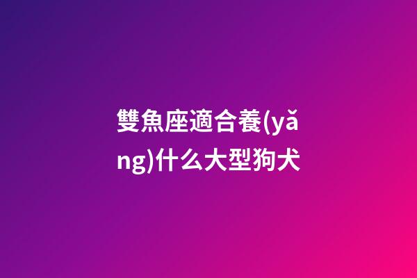 雙魚座適合養(yǎng)什么大型狗犬-第1張-星座運勢-玄機派