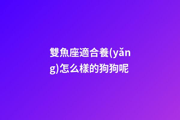 雙魚座適合養(yǎng)怎么樣的狗狗呢-第1張-星座運(yùn)勢-玄機(jī)派