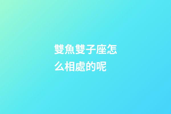 雙魚雙子座怎么相處的呢-第1張-星座運勢-玄機派