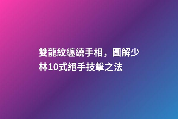 雙龍紋纏繞手相，圖解少林10式絕手技擊之法