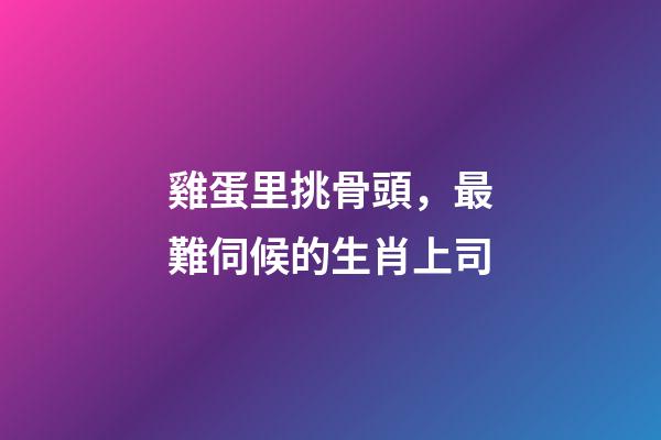 雞蛋里挑骨頭，最難伺候的生肖上司