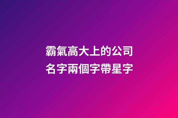 霸氣高大上的公司名字兩個字帶星字-第1張-公司起名-玄機派