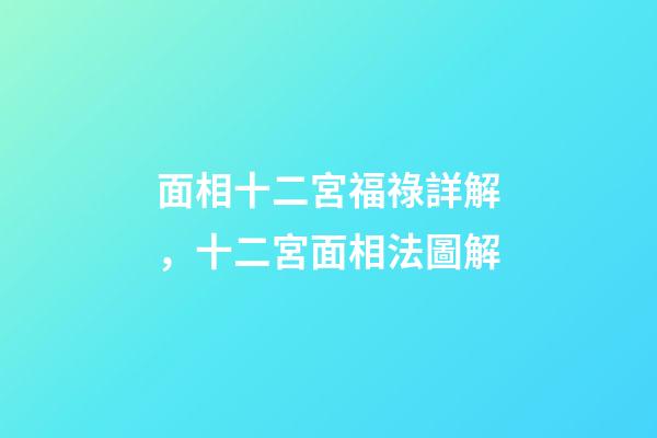 面相十二宮福祿詳解，十二宮面相法圖解