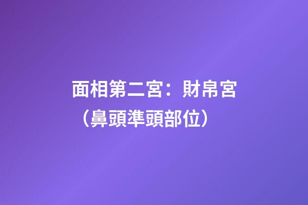 面相第二宮：財帛宮（鼻頭準頭部位）