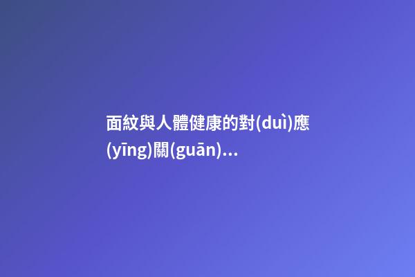面紋與人體健康的對(duì)應(yīng)關(guān)系
