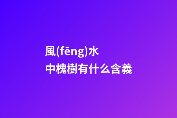 風(fēng)水中槐樹有什么含義