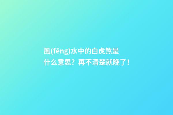 風(fēng)水中的白虎煞是什么意思？再不清楚就晚了！