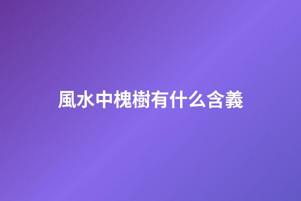 風水中槐樹有什么含義