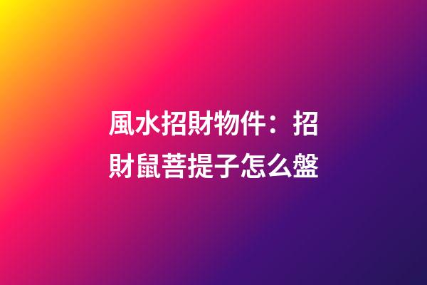 風水招財物件：招財鼠菩提子怎么盤