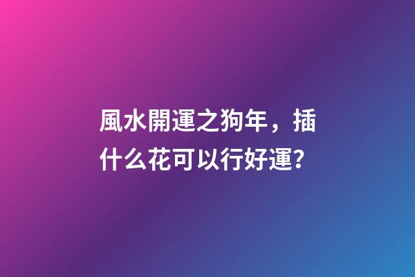 風水開運之狗年，插什么花可以行好運？