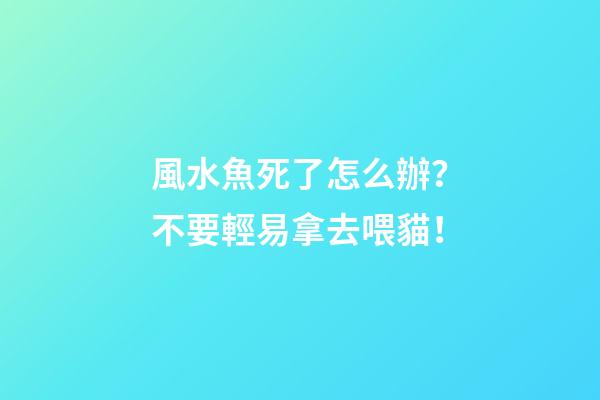 風水魚死了怎么辦？不要輕易拿去喂貓！