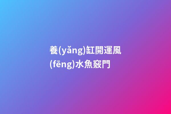 養(yǎng)缸開運風(fēng)水魚竅門