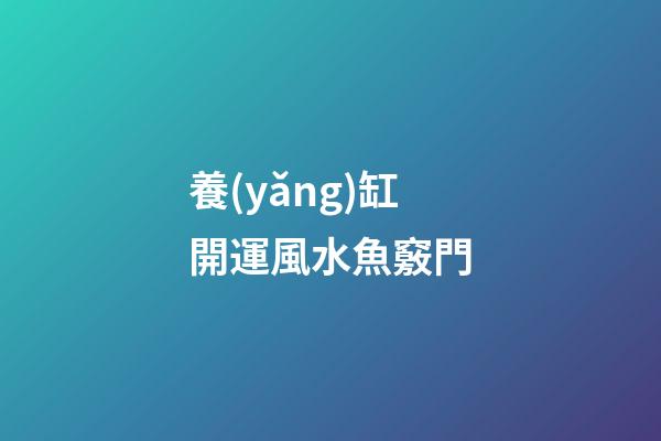 養(yǎng)缸開運風水魚竅門