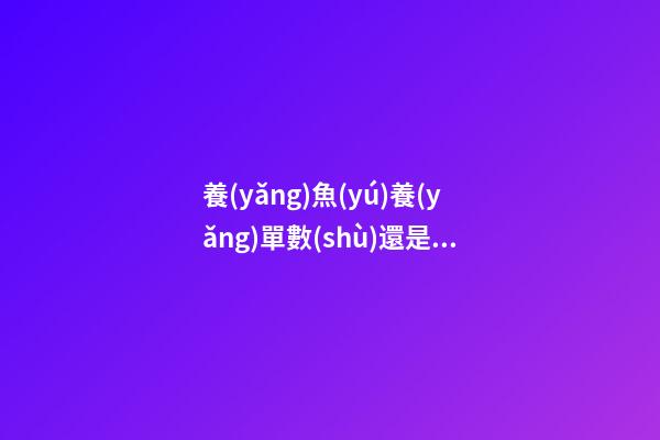 養(yǎng)魚(yú)養(yǎng)單數(shù)還是雙數(shù)