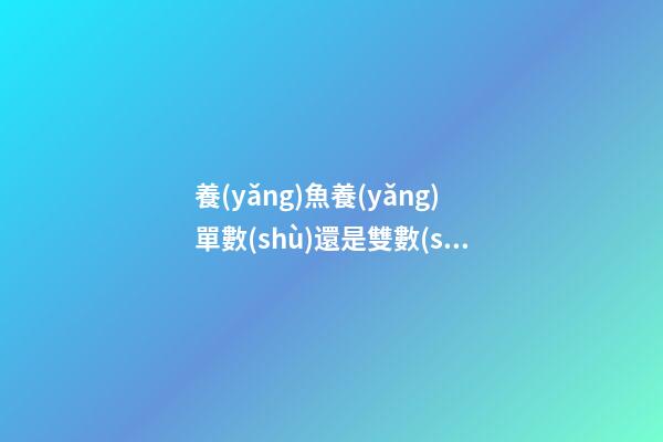 養(yǎng)魚養(yǎng)單數(shù)還是雙數(shù)