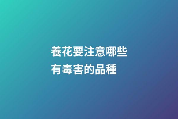 養花要注意哪些有毒害的品種