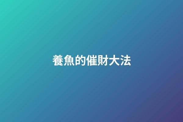 養魚的催財大法