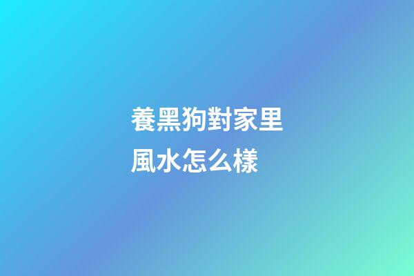 養黑狗對家里風水怎么樣