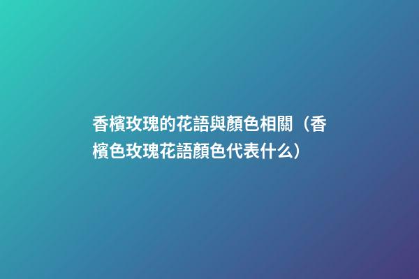 香檳玫瑰的花語與顏色相關（香檳色玫瑰花語顏色代表什么）