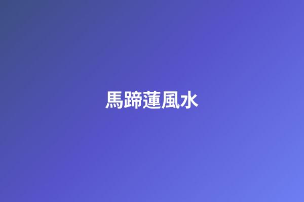 馬蹄蓮風水