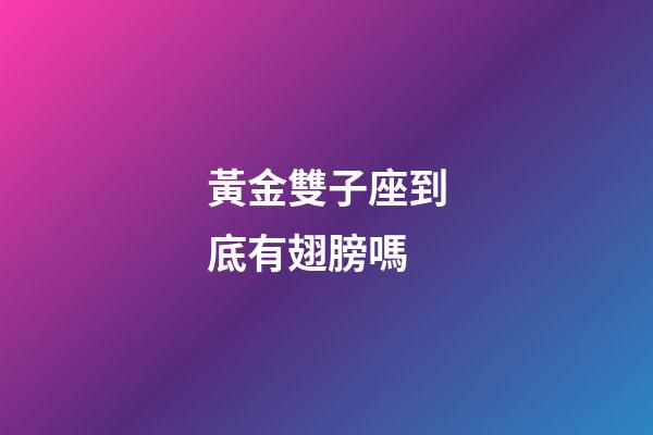黃金雙子座到底有翅膀嗎-第1張-星座運勢-玄機派