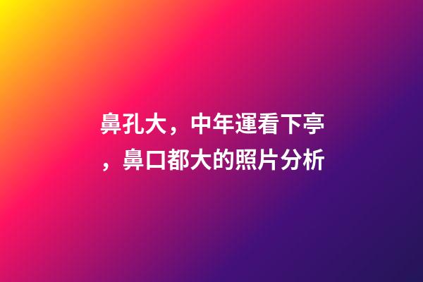 鼻孔大，中年運看下亭，鼻口都大的照片分析