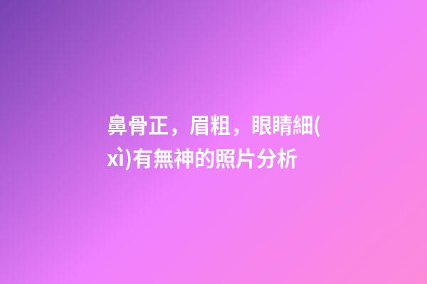 鼻骨正，眉粗，眼睛細(xì)有無神的照片分析