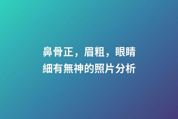 鼻骨正，眉粗，眼睛細有無神的照片分析