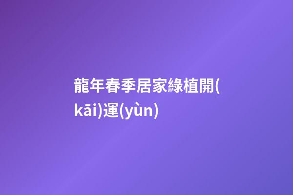 龍年春季居家綠植開(kāi)運(yùn)