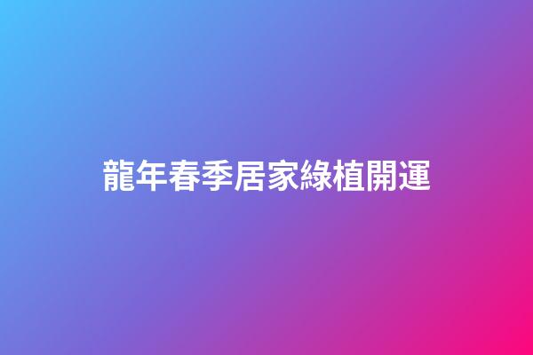 龍年春季居家綠植開運