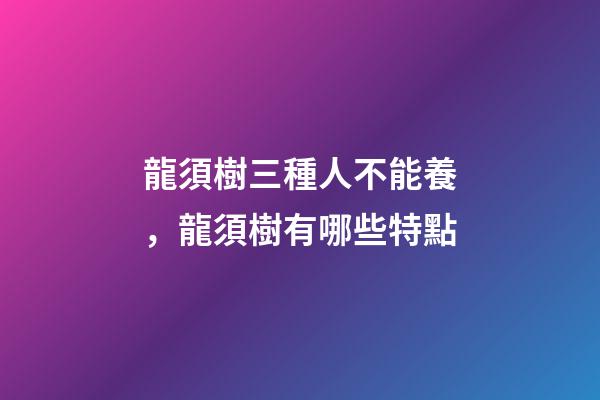龍須樹三種人不能養，龍須樹有哪些特點