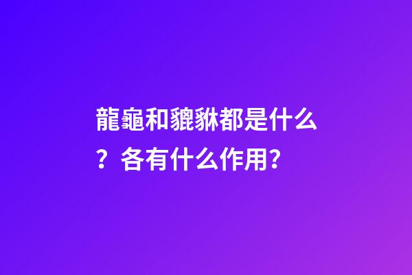 龍龜和貔貅都是什么？各有什么作用？